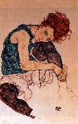 Egon Schiele Seated Woman with Bent Knee oil painting on canvas